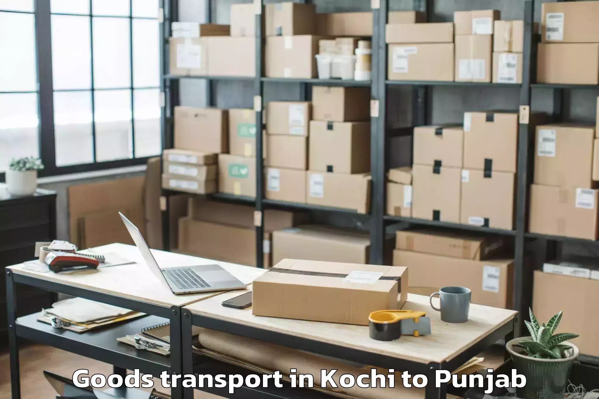 Top Kochi to Gna University Phagwara Goods Transport Available